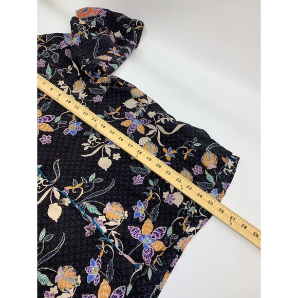 Johnny Was JADE Cruz Lounge Top Floral Silk Button Blouse Long Sleeve L13819 XL - Picture 12 of 13